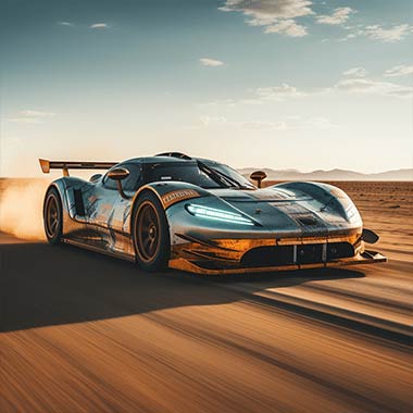 Schnelles Auto in der Wüste