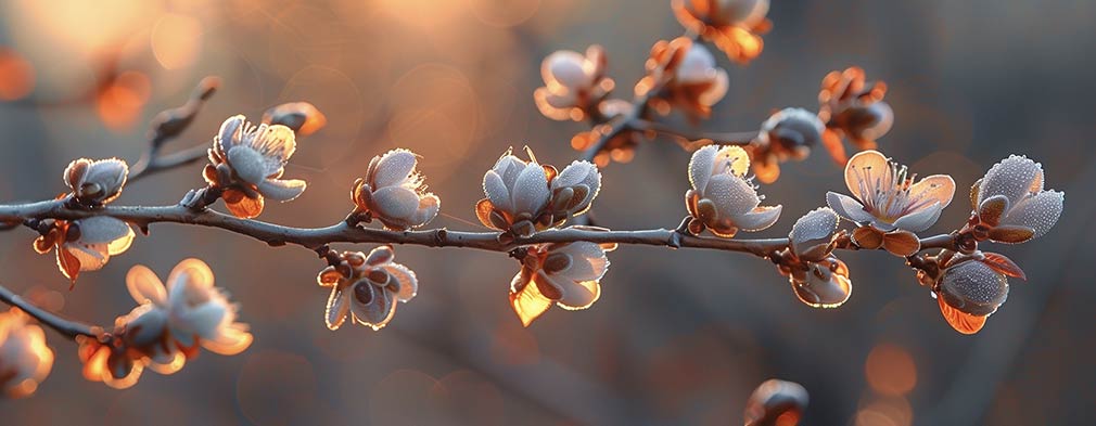 Jahreszeit Frühling: Ast mit Blüten