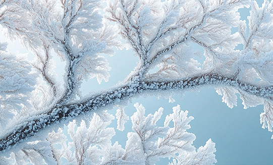 Jahreszeit Winter: Ast mit Eis